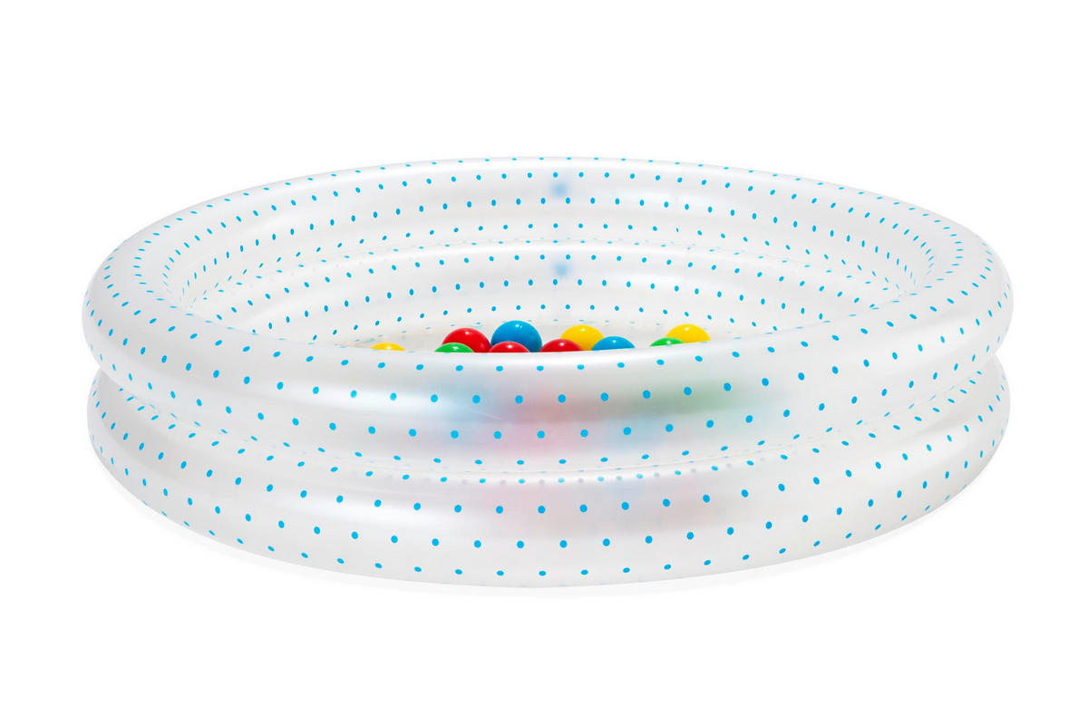 DETSKÝ NAFUKOVACÍ BAZÉN 91/20 cm - priehľadné/modrá, Basics, plast (91/20cm) - Bestway