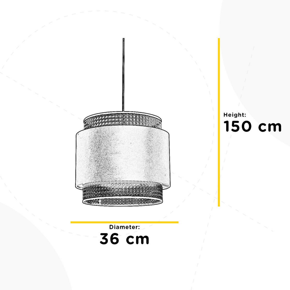 PENDELLEUCHTE 36/150 cm  - Akaziefarben/Grün, Basics, Holz/Textil (36/150cm)