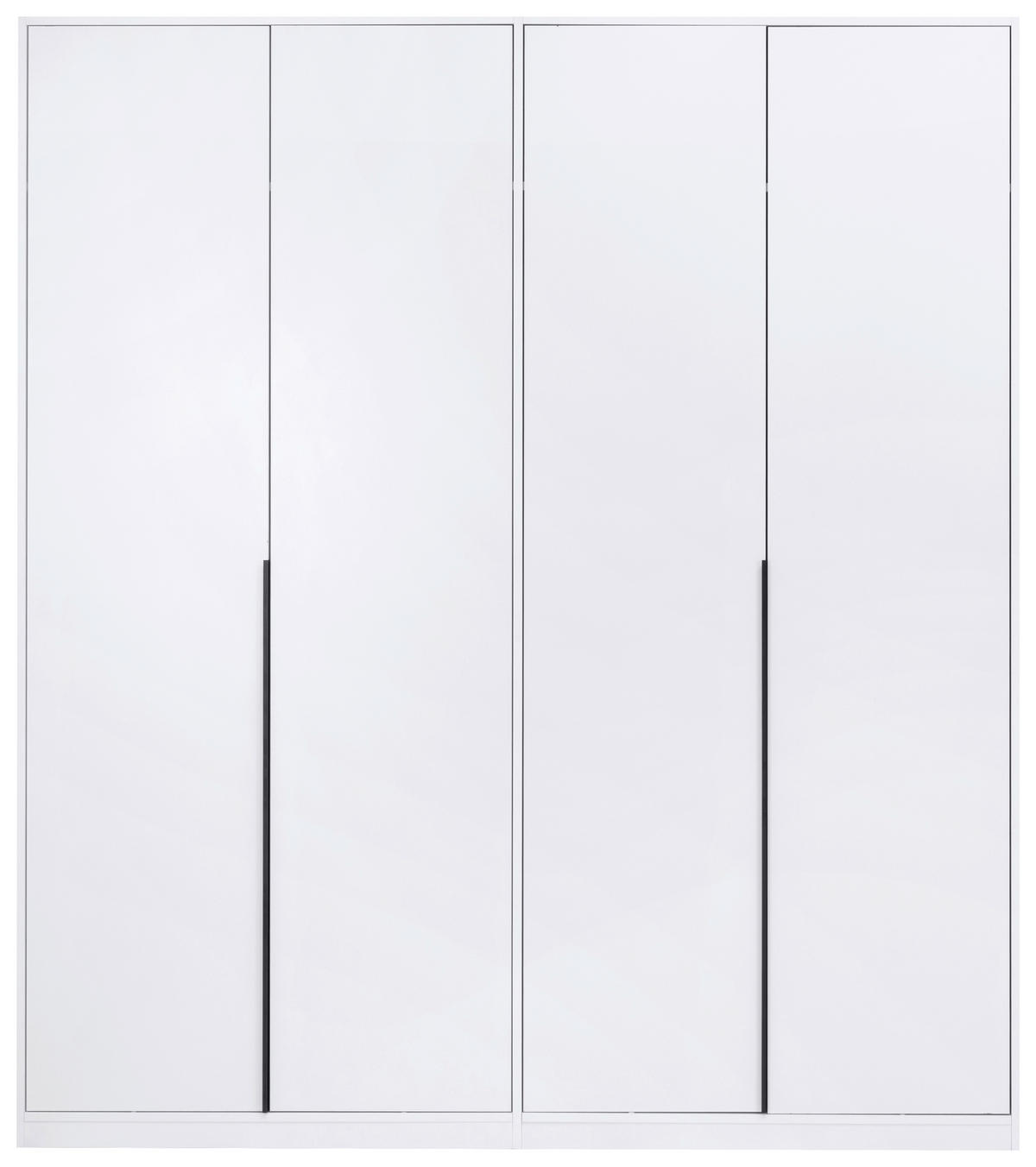 DREHTÜRENSCHRANK Weiss  - Weiss/Schwarz, Modern, Holzwerkstoff/Metall (185/211/53cm) - MID.YOU