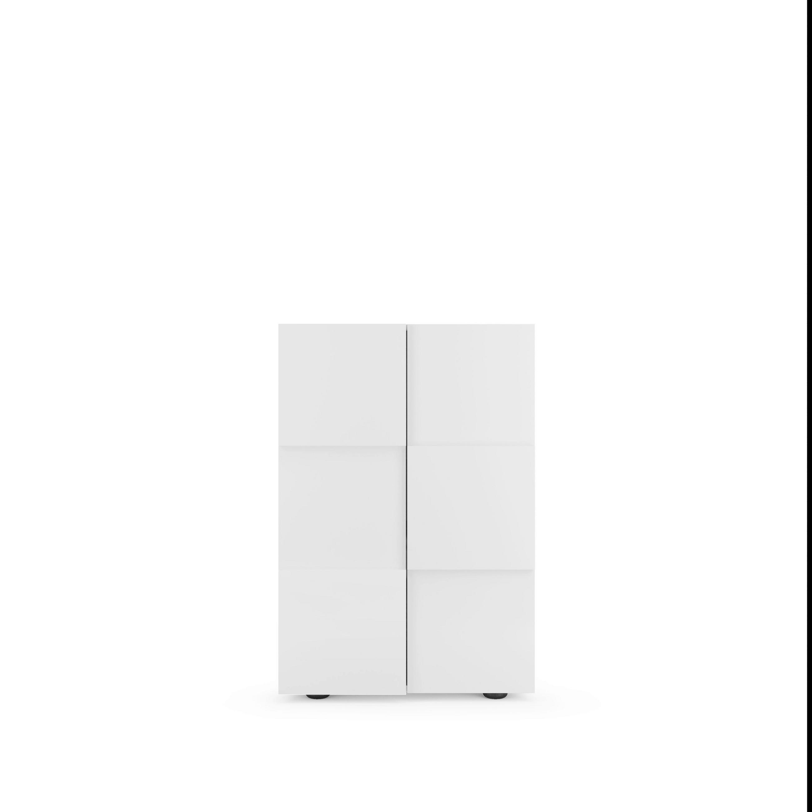 SCHUHSCHRANK  in 78/116/35 cm  - Eichefarben/Weiß Hochglanz, Design, Holzwerkstoff/Kunststoff (78/116/35cm) - MID.YOU