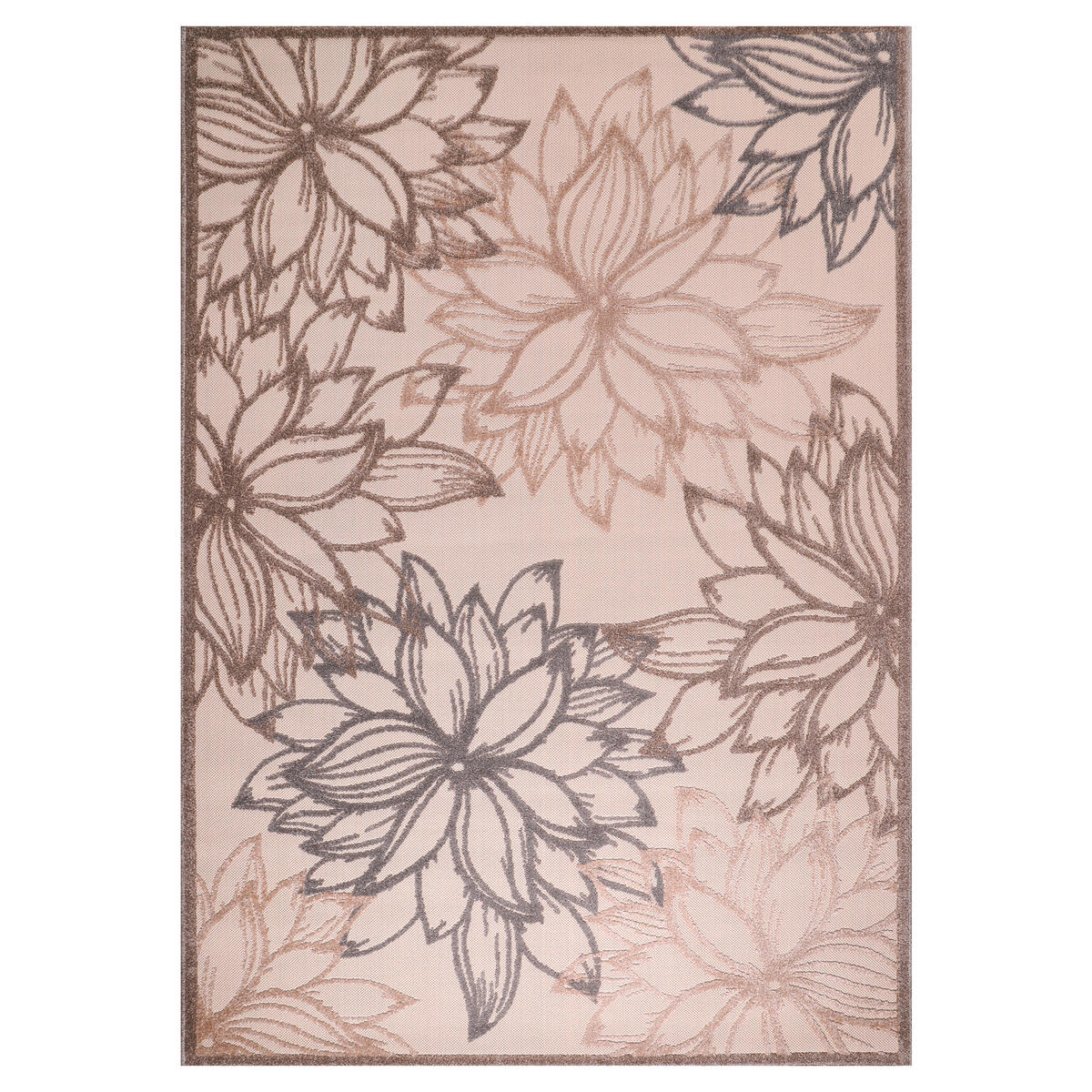 PREPROGA ZA ZUNANJO UPORABO  Floral     200/290 cm    tkano  krem barve, bež  - krem barve/bež, Trendi, umetna masa/tekstil (200/290cm)