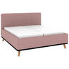 POLSTERBETT 180/200 cm,  in Altrosa, Matratze, Lattenrost, Bettkasten, H3 + H3 = fest  - Eichefarben/Altrosa, Design, Holz/Textil (180/200cm) - Musterring