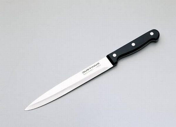 NOŽ KUHINJSKI 20 cm - boje oplemenjenog čelika/crna, Konvencionalno, metal/plastika (20cm) - Justinus