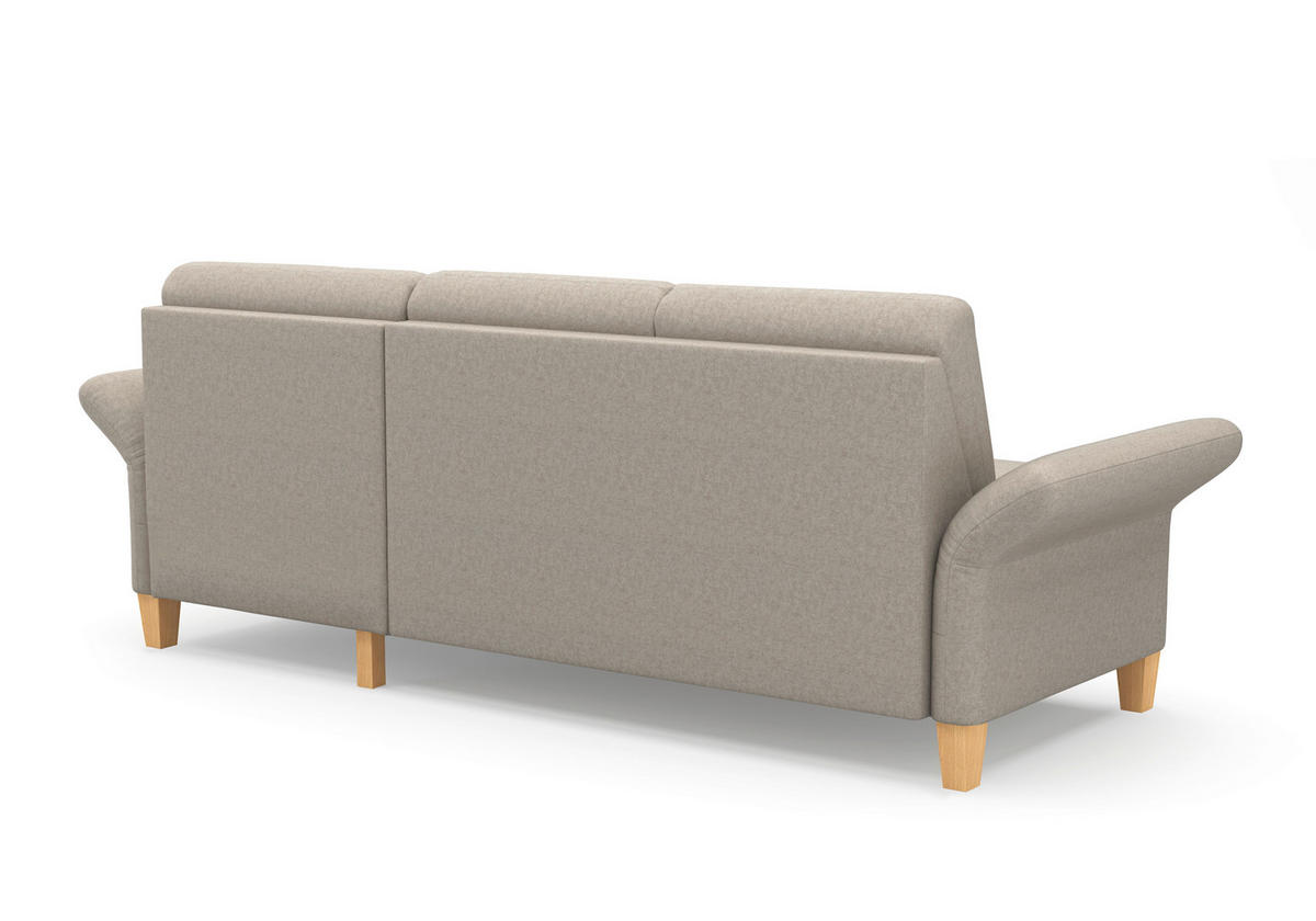 ECKSOFA ROCHELLE E Taupe Flachgewebe  - Taupe/Eichefarben, KONVENTIONELL, Holz/Textil (251/164cm) - Sit & More