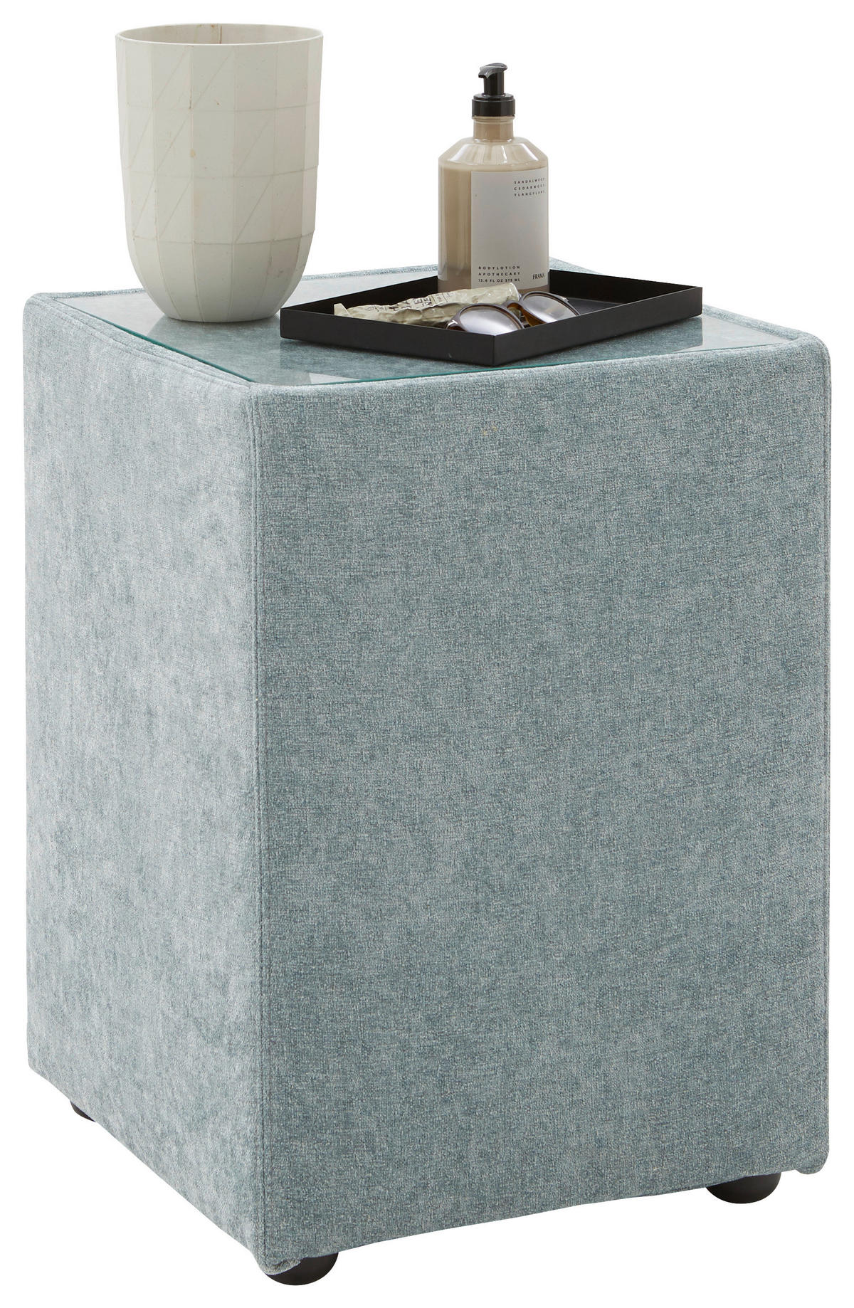 NACHTSCHRANK 42/58/42 cm  - Blaugrau, Trend, Glas/Textil (42/58/42cm) - Esposa