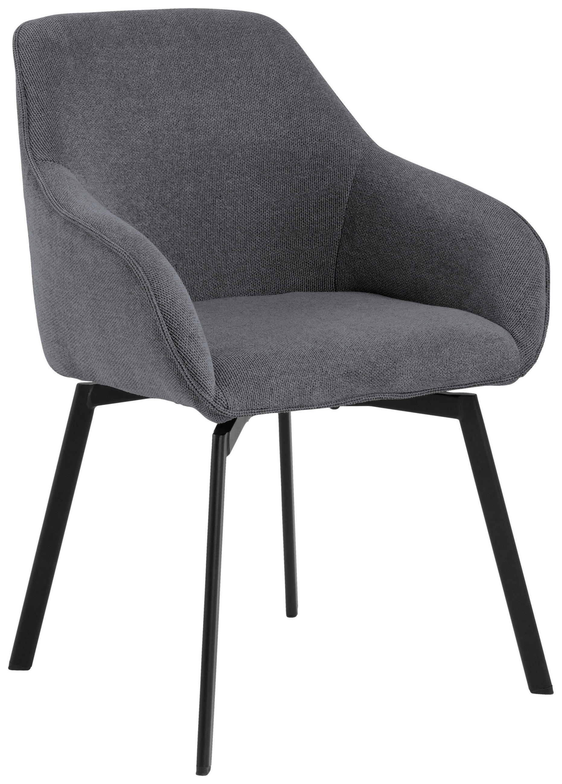 ARMLEHNSTUHL Struktur  - Schwarz/Grau, Design, Textil/Metall (58,5/83,5/55,5cm) - MID.YOU