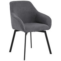 ARMLEHNSTUHL  in Stahl Struktur  - Schwarz/Grau, Design, Textil/Metall (58,5/83,5/55,5cm) - MID.YOU