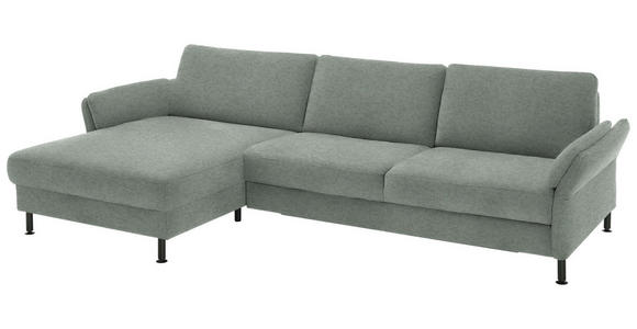 ECKSOFA  in Chenille, Flachgewebe Hellgrau Rücken echt  175/316 cm  - Hellgrau/Schwarz, Design, Textil/Metall (175/316cm) - Dieter Knoll