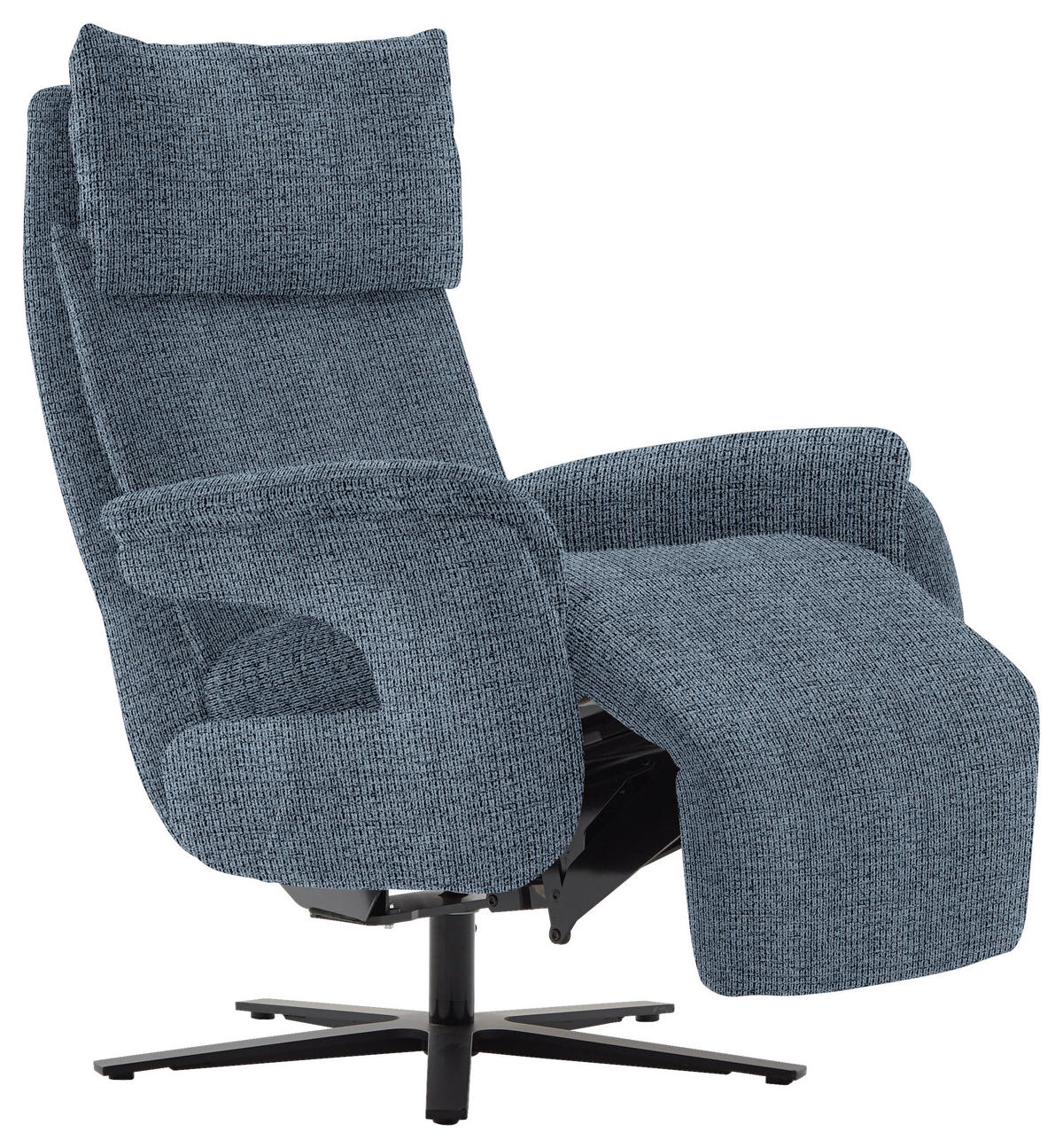 FERNSEHSESSEL in Struktur Blau  - Blau/Schwarz, Modern, Textil/Metall (73/113-117/85cm) - Cantus