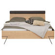 BETT 180/200 cm,  in Anthrazit, Eichefarben,  - Eichefarben/Anthrazit, KONVENTIONELL, Holz/Metall (180/200cm) - Dieter Knoll