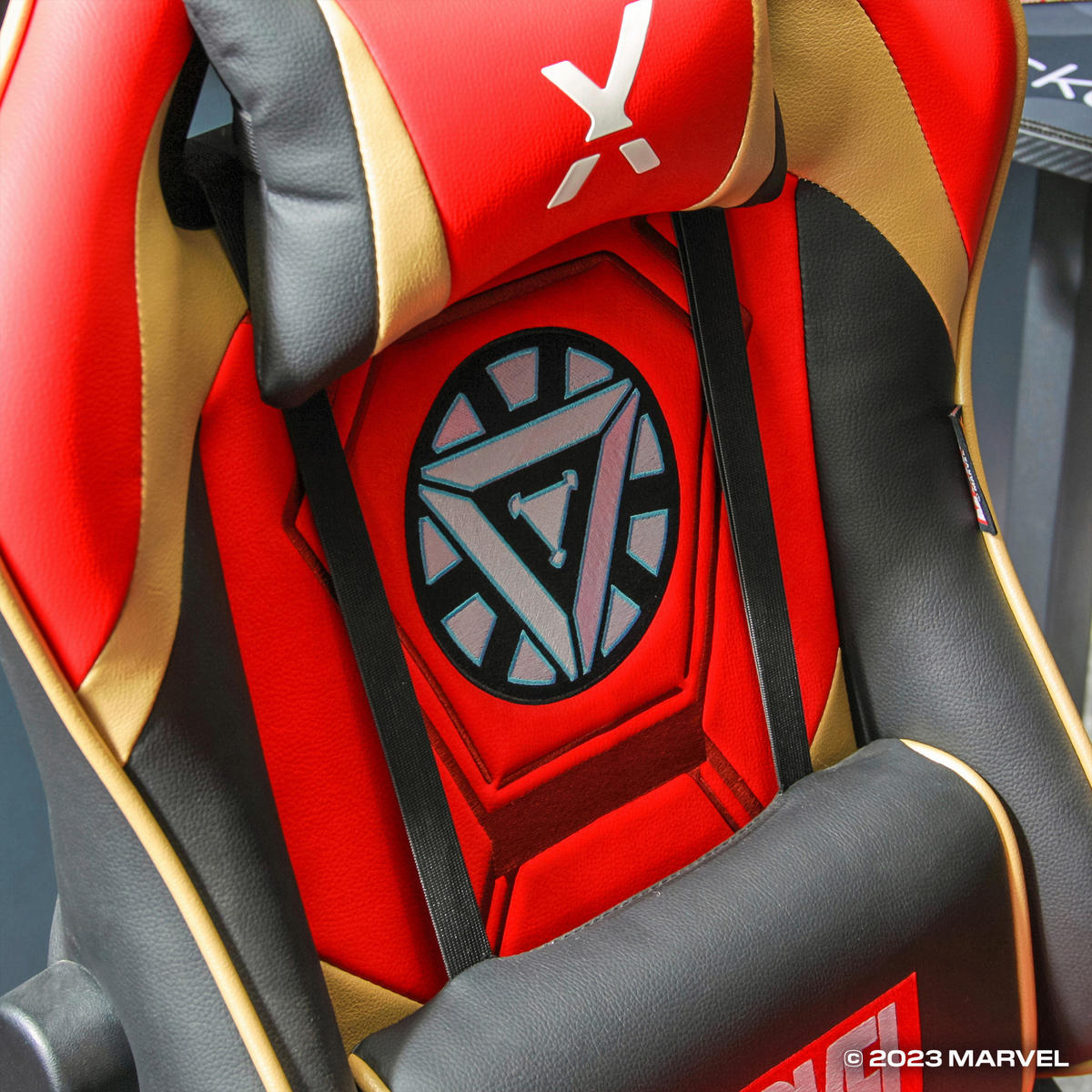 GAMINGSTUHL Weiß, Goldfarben, Rot, Schwarz Kunststoff, Leder, Stein   - Rot/Goldfarben, MODERN, Leder/Kunststoff (55/113-117/62,5cm) - X Rocker