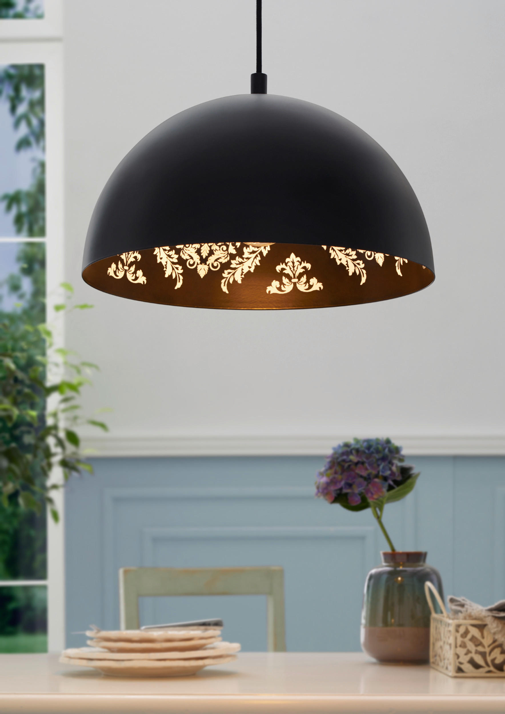 HÄNGELEUCHTE 38/110 cm    - Schwarz, Basics, Metall (38/110cm) - Eglo