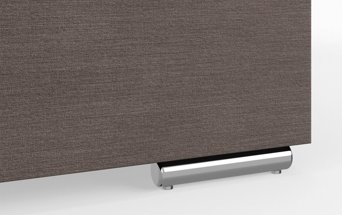 BOXSPRING-ÁGY 140/200 cm  taupe  - króm/taupe, Basics, faalapú anyag/textil (140/200cm) - Carryhome