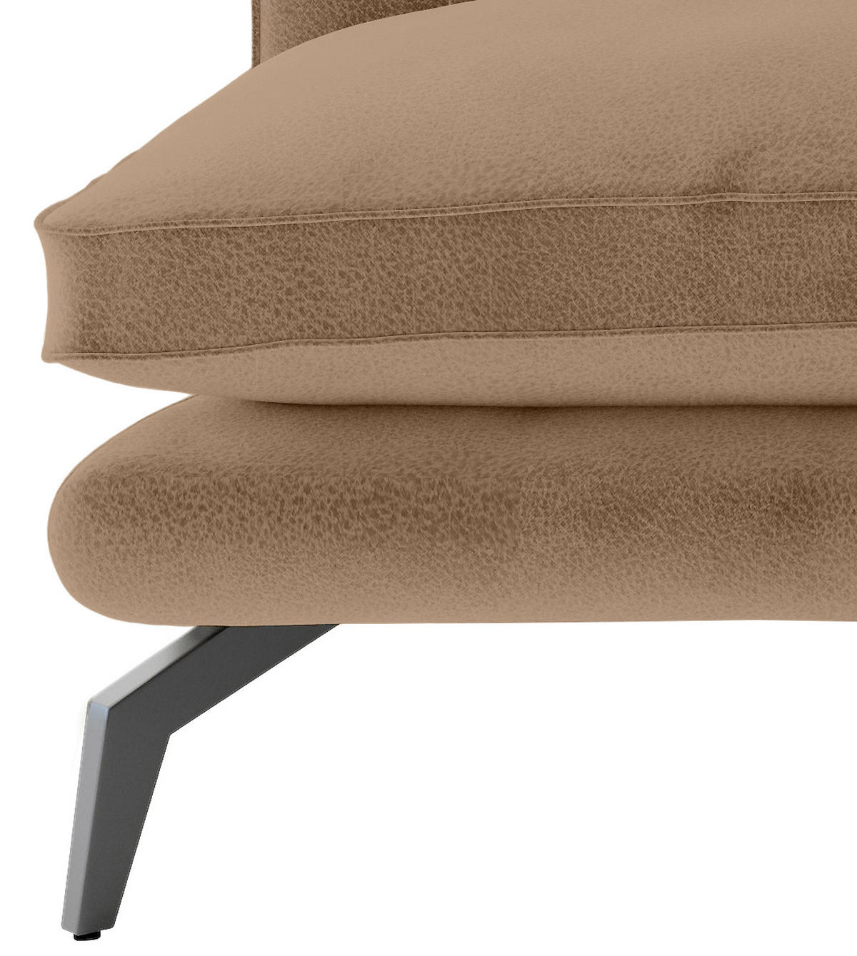 ECKSOFA in Flachgewebe Braun  - Dunkelgelb/Schwarz, Design, Textil/Metall (202/250cm) - Livetastic