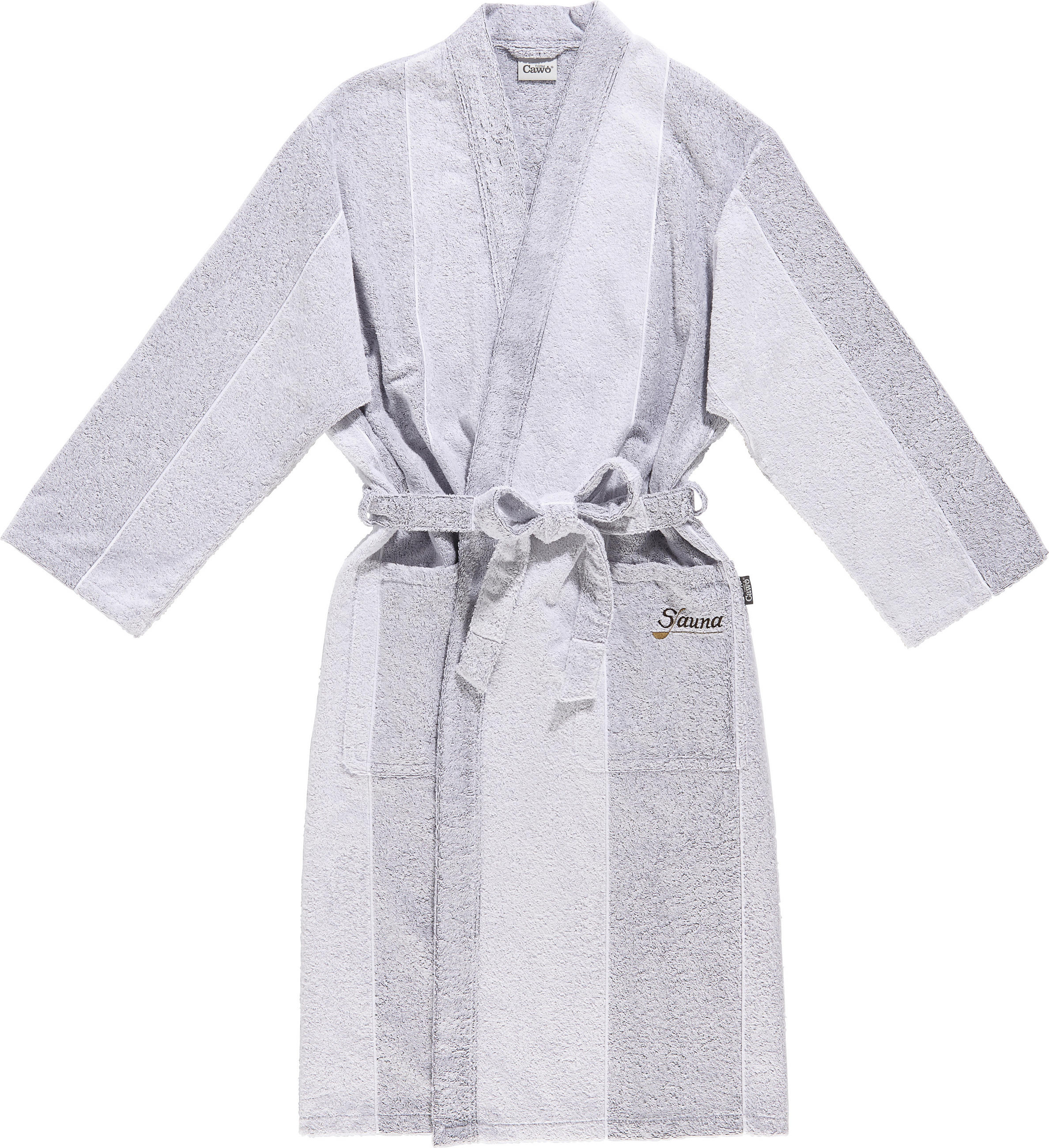 BADEMANTEL M  - Silberfarben/Grau, Basics, Textil (Mnull) - Cawoe
