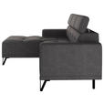 ECKSOFA Anthrazit Chenille  - Anthrazit/Schwarz, KONVENTIONELL, Textil/Metall (178/264cm) - Hom`in