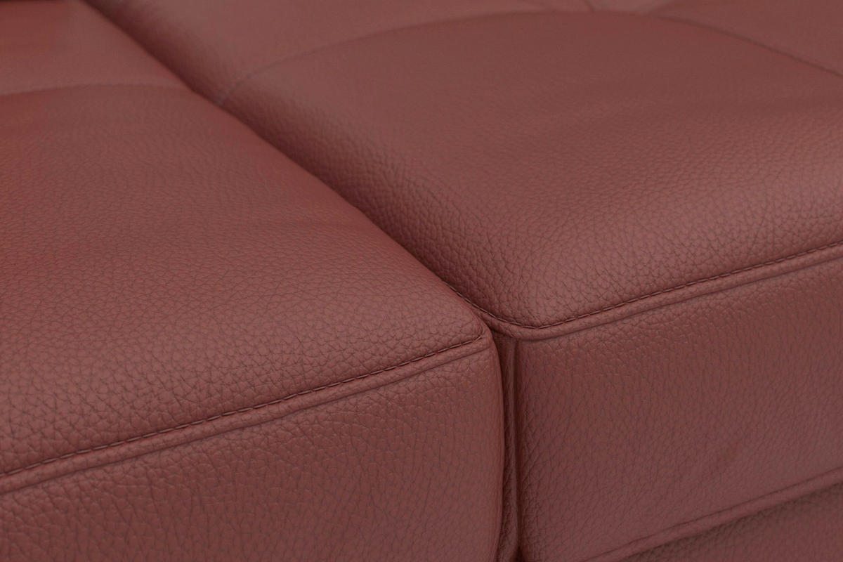 SEDACÍ SOUPRAVA, kůže, červenohnědá - černá/červenohnědá, Basics, kov/textil (176/363/223cm) - Sit & More