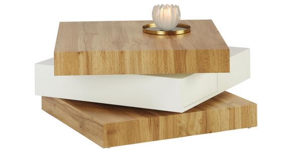 COUCHTISCH in Holzwerkstoff 70/70/38 cm - Eichefarben/Weiß, Design, Holzwerkstoff (70/70/38cm) - Xora