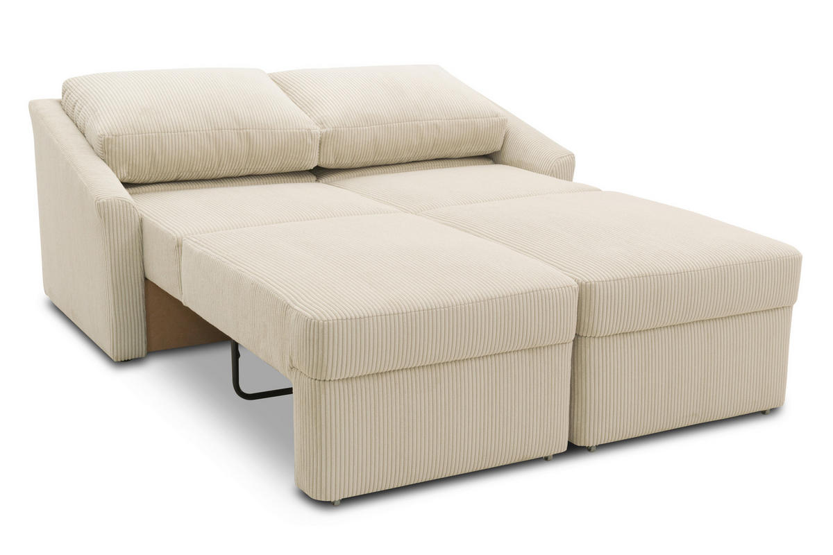 SCHLAFSOFA Mikrofaser Beige  - Beige/Schwarz, Basics, Kunststoff/Textil (168/86/96cm) - MID.YOU