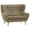 2-SITZER-SOFA in Flachgewebe Olivgrün  - Eichefarben/Beige, Design, Holz/Holzwerkstoff (138/104/92cm) - Stylife