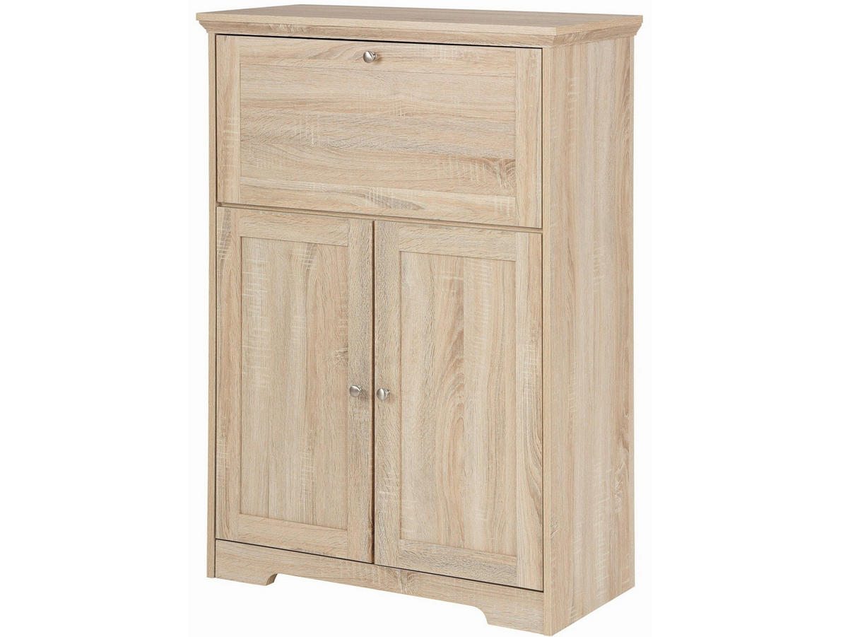 SEKRETÄR  in Eichefarben  - Eichefarben/Silberfarben, Design, Holzwerkstoff/Metall (81/116/39cm) - Livetastic