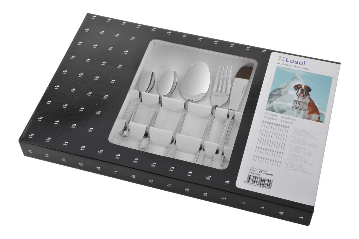 BESTECKSET   - Chromfarben, Basics, Metall (40/24,5/4cm) - Sola