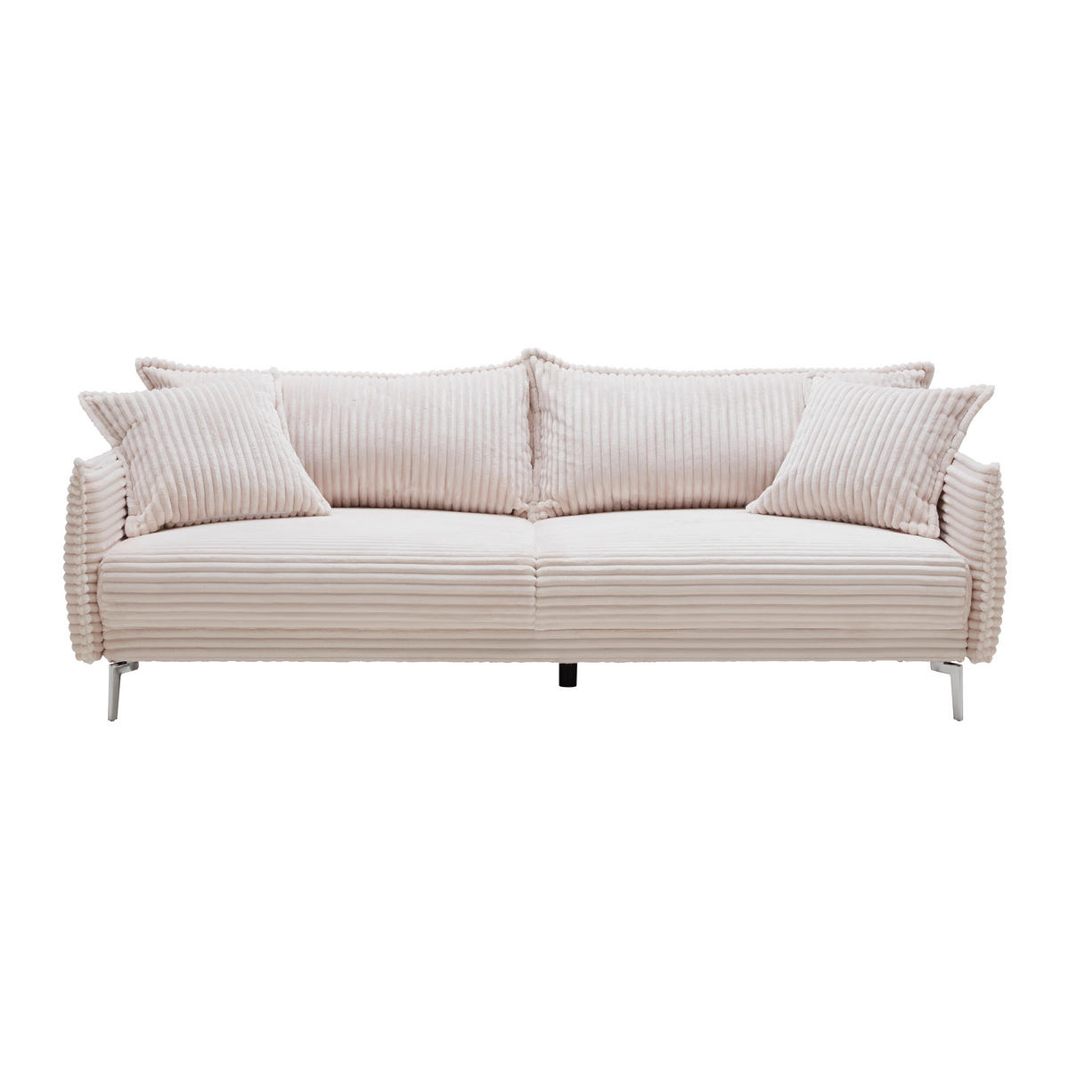BIG SOFFA i vit  - vit/kromfärg, Modern, metall/trämaterial (241/90/117cm) - Carryhome