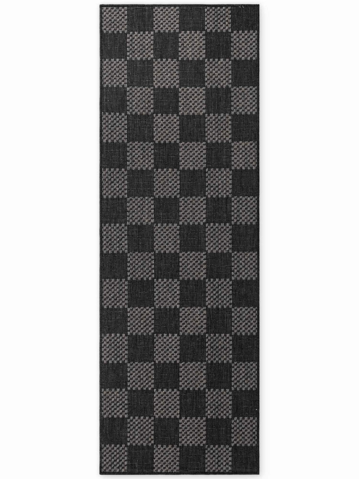 FLACHWEBETEPPICH 80/200 cm Haringey Schwarz, Weiß rechteckig  - Schwarz/Weiß, Design, Kunststoff (80/200cm)