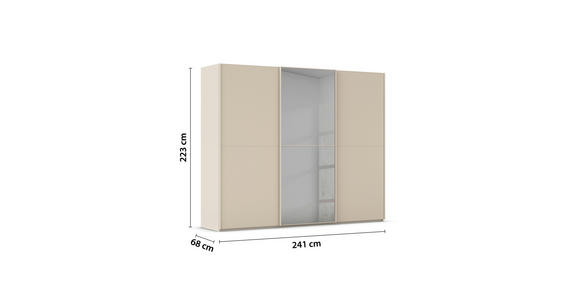 SCHWEBETÜRENSCHRANK  in Champagner  - Champagner, KONVENTIONELL, Glas/Holzwerkstoff (242/223/68cm) - Novel