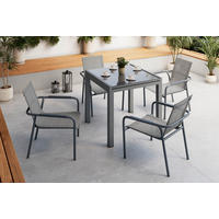 BALKONTISCH  - Beige, MODERN, Glas/Metall (160/80/75/80cm) - Ambia Garden