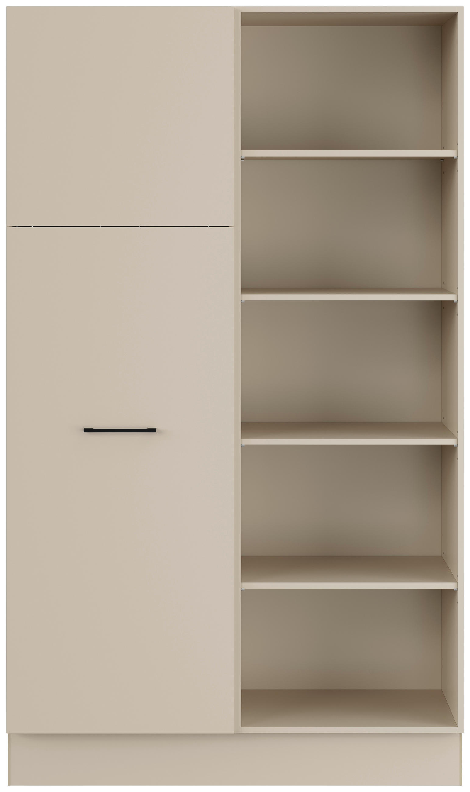 MEHRZWECKSCHRANK 120/206,2/58 cm  in Hellgrau  - Hellgrau/Schwarz, Basics, Holzwerkstoff/Metall (120/206,2/58cm) - Impuls