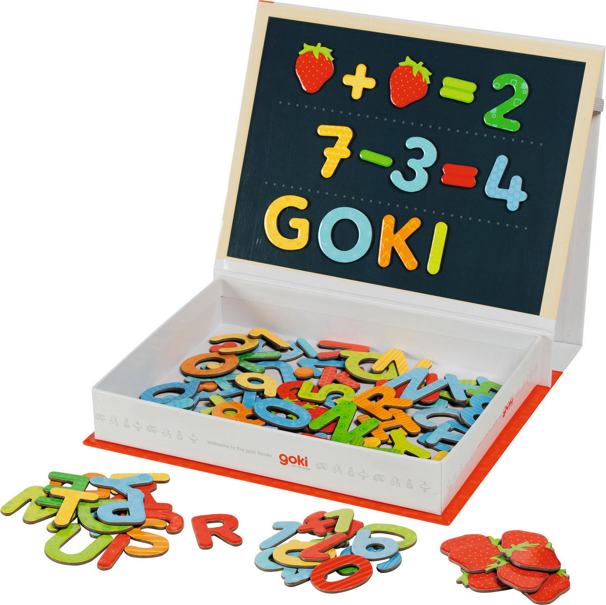 DIDAKTIČNA IGRA - rdeča/večbarvno, Basics, papir/valovita lepenka (26,6/23/4,8cm) - Goki