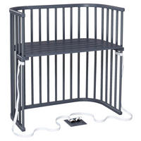 BEISTELLBETT Babybay Boxspring  96,5/54/96 cm  - Schieferfarben/Grau, Basics, Holz (96,5/54/96cm) - Babybay