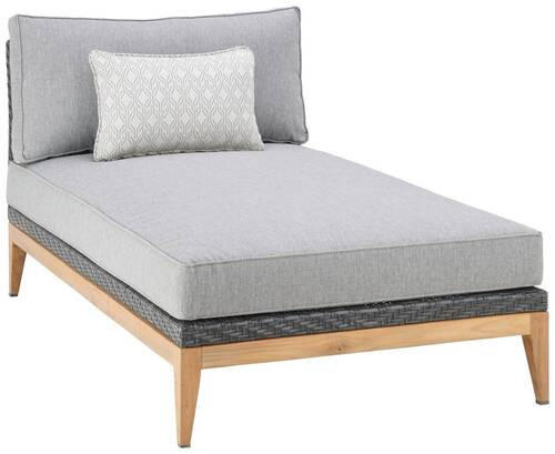 LOUNGEBETT - Taupe/Teakfarben, Natur, Holz/Kunststoff (160/71/88cm) - Amatio