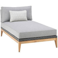 LOUNGEBETT  - Taupe/Teakfarben, Natur, Holz/Kunststoff (160/71/88cm) - Amatio