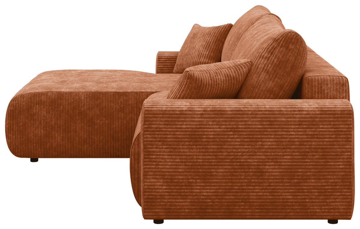 ECKSOFA - Schwarz/Orange, KONVENTIONELL, Kunststoff/Textil (192/270cm) - Carryhome