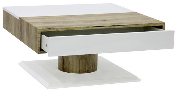 COUCHTISCH in Holzwerkstoff 78/78/40 cm - Weiß/Sonoma Eiche, Design, Holzwerkstoff (78/78/40cm) - Xora