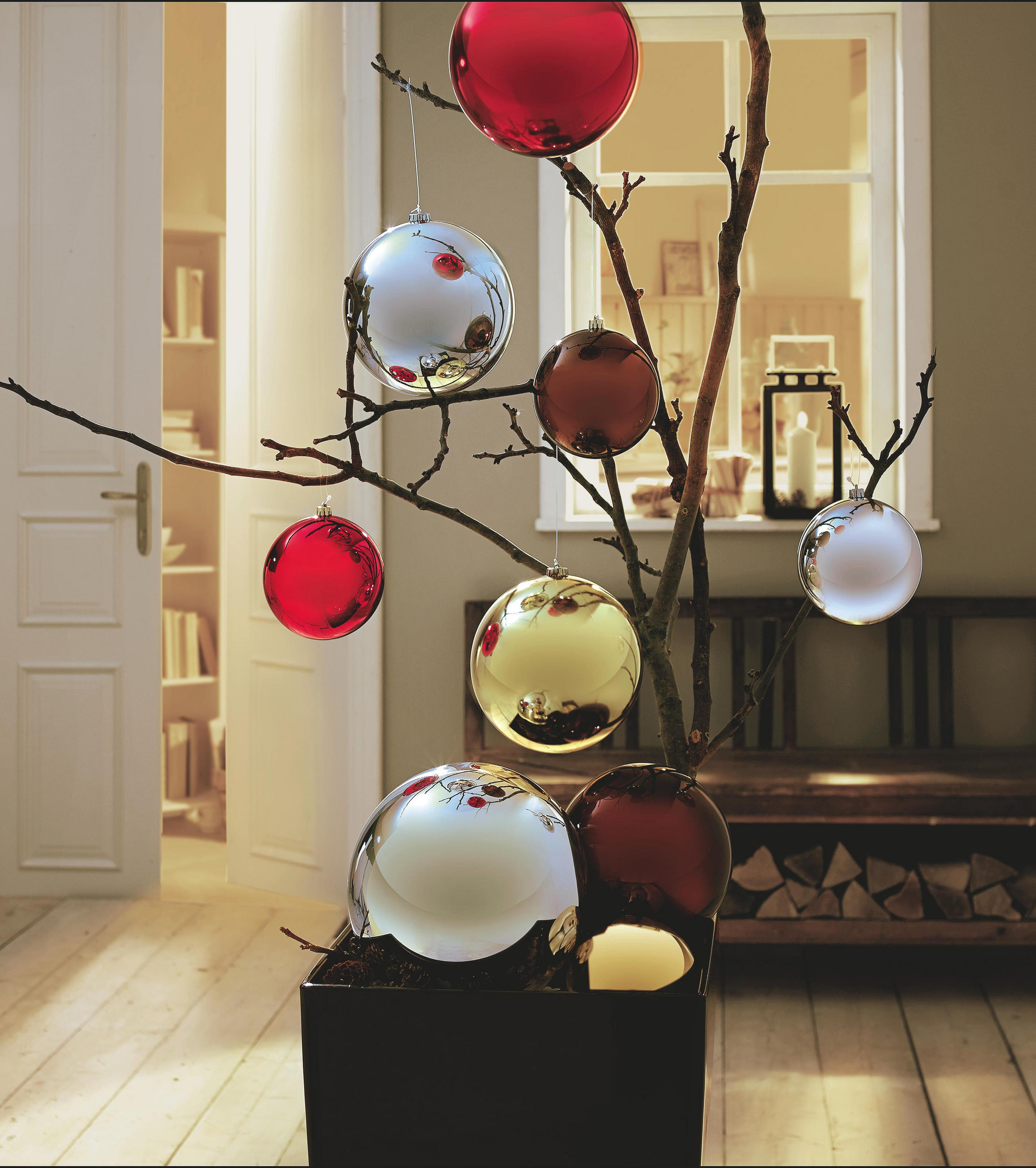CHRISTBAUMKUGEL 25 cm  - Silberfarben, Basics, Kunststoff (25cm) - X-Mas