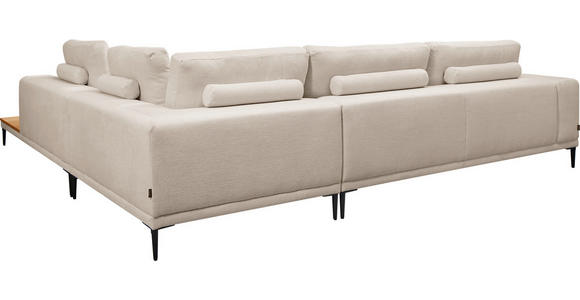 ECKSOFA in Leinwand Naturfarben 318/271 cm - Schwarz/Naturfarben, Design, Textil/Metall (318/271cm) - Emilio Belluti