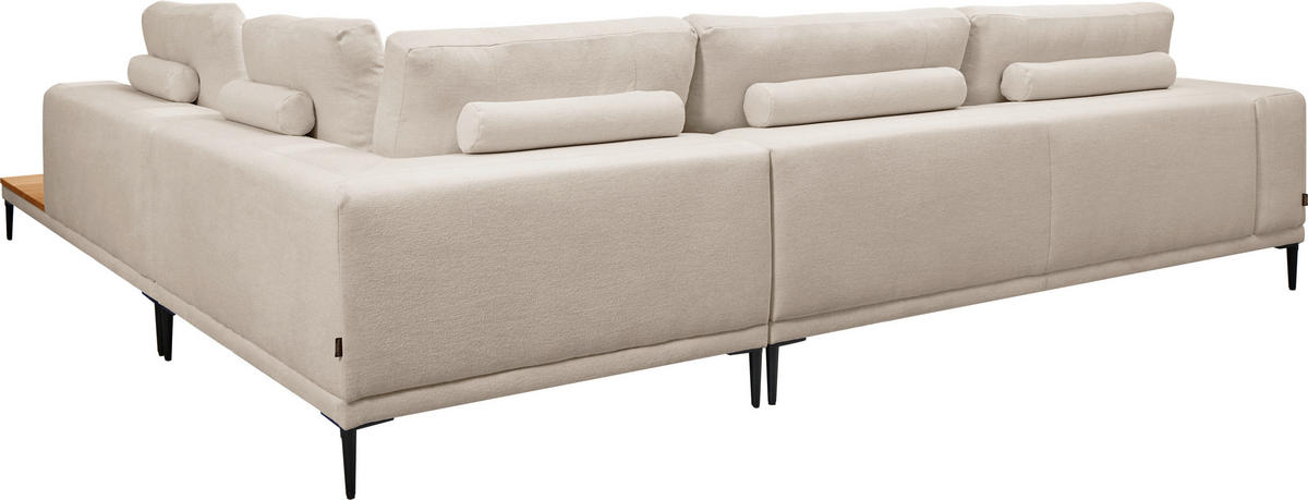 ECKSOFA Naturfarben Leinwand  - Schwarz/Naturfarben, Design, Textil/Metall (318/271cm) - Emilio Belluti