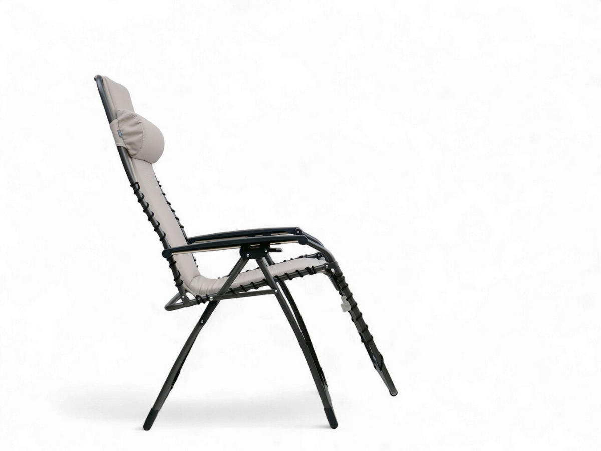 GARTEN-RELAXSESSEL 70/130/67 cm  - Anthrazit/Beige, Basics, Textil/Metall (70/130/67cm)