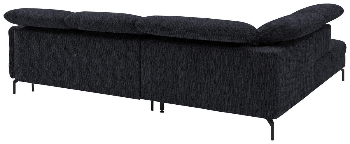 ECKSOFA in Flachgewebe Graphitfarben  - Schwarz/Graphitfarben, Design, Textil/Metall (233/299-313cm) - Dieter Knoll