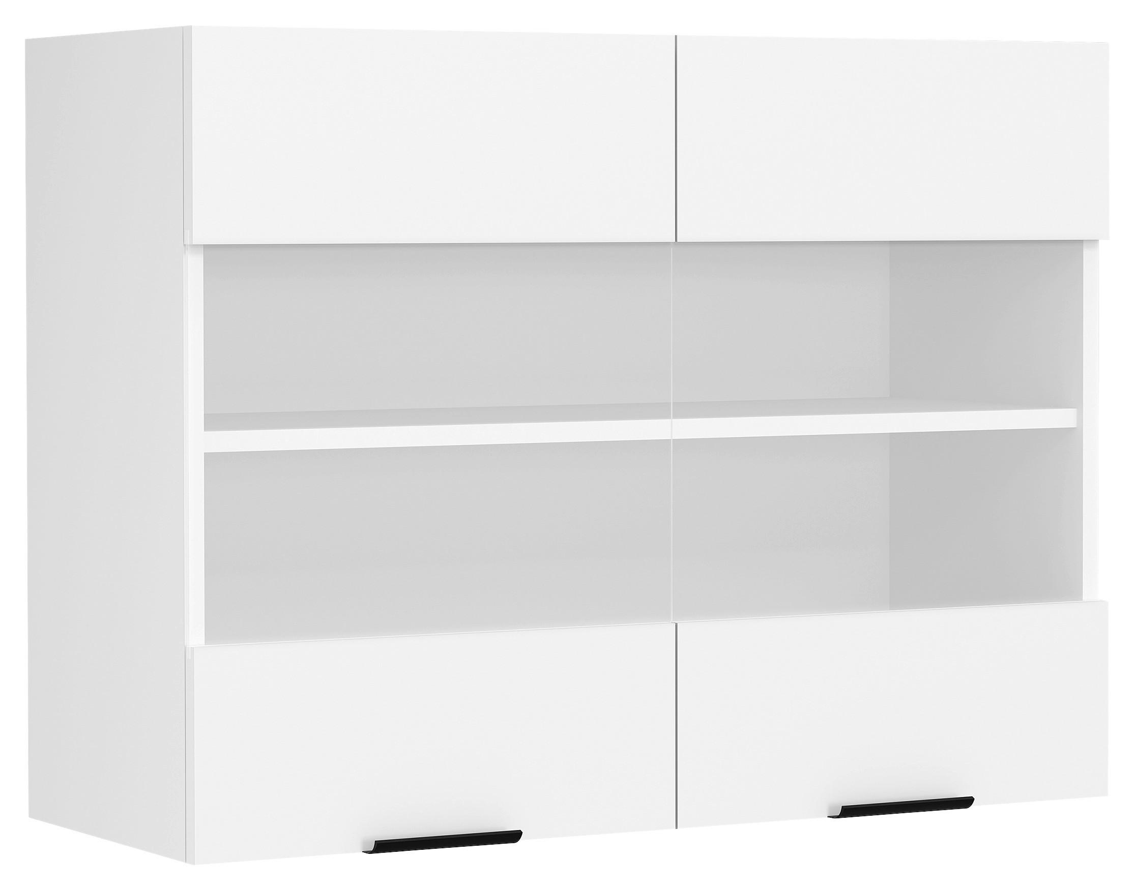 VÄGGSKÅP 80/60/31 cm  i vit  - vit/svart, Trend, trämaterial/glas (80/60/31cm) - MID.YOU