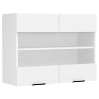KÜCHENOBERSCHRANK 80/60/31 cm  in Weiß  - Schwarz/Weiß, Trend, Glas/Holzwerkstoff (80/60/31cm) - MID.YOU