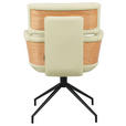 ARMLEHNSTUHL  Sitzfläche 360° drehbar, automatische Rückholfunktion  Echtleder  Schwarz, Eichefarben, Beige  - Eichefarben/Beige, Design, Leder/Holz (62/92/66cm) - Dieter Knoll