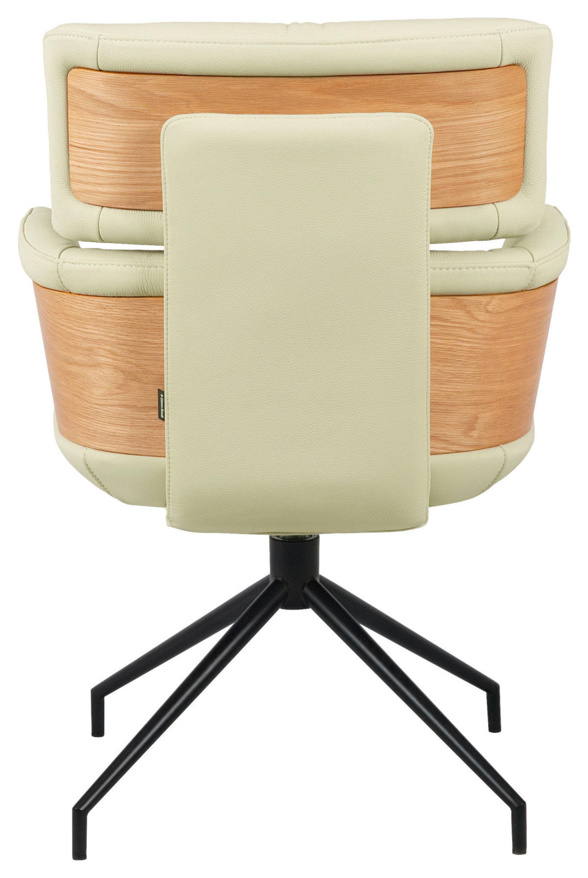 ARMLEHNSTUHL  Sitzfläche 360° drehbar, automatische Rückholfunktion  Echtleder  Schwarz, Eichefarben, Beige  - Eichefarben/Beige, Design, Leder/Holz (62/92/66cm) - Dieter Knoll