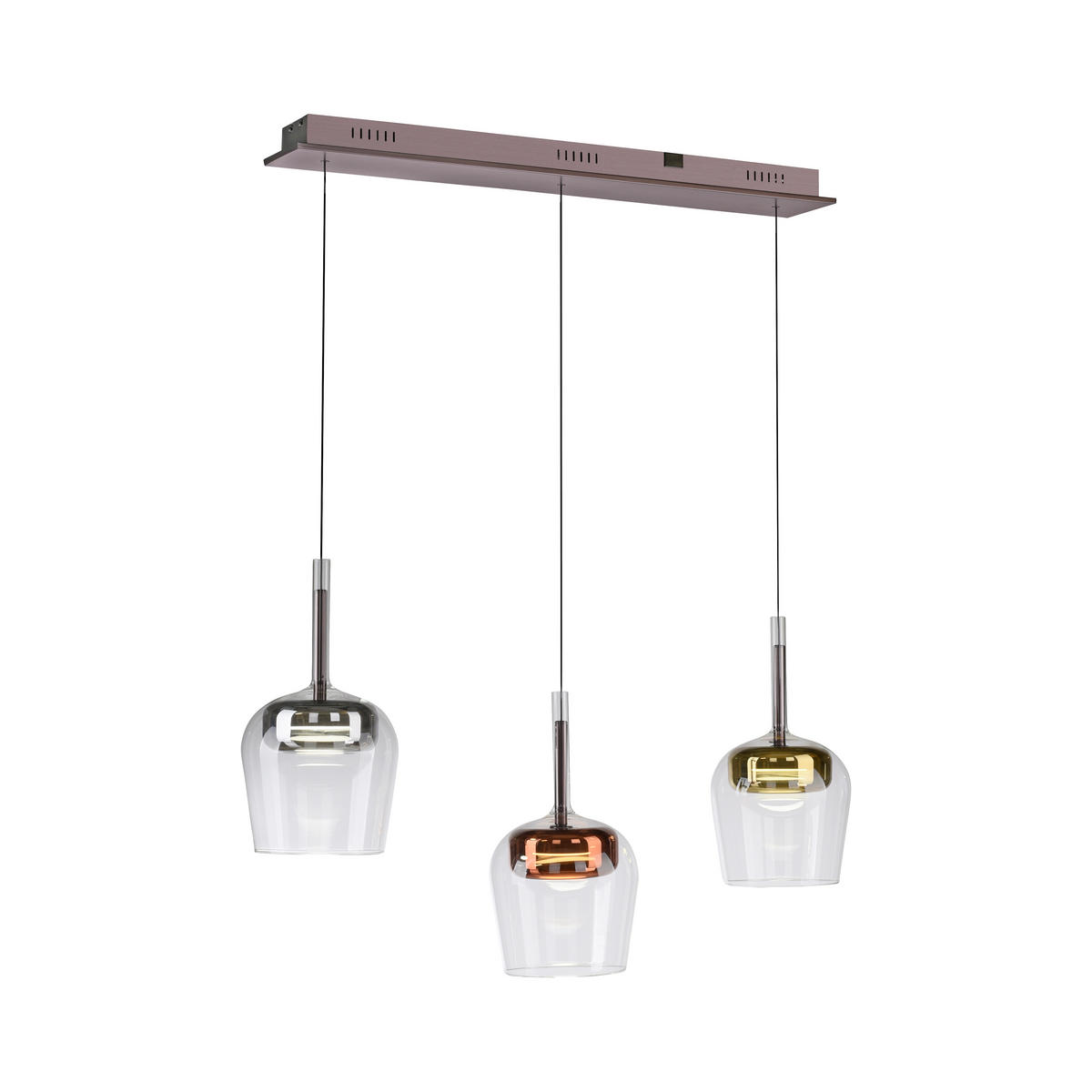 LED-HÄNGELEUCHTE 93/21/200 cm    - Silberfarben/Goldfarben, Design, Kunststoff/Metall (93/21/200cm)