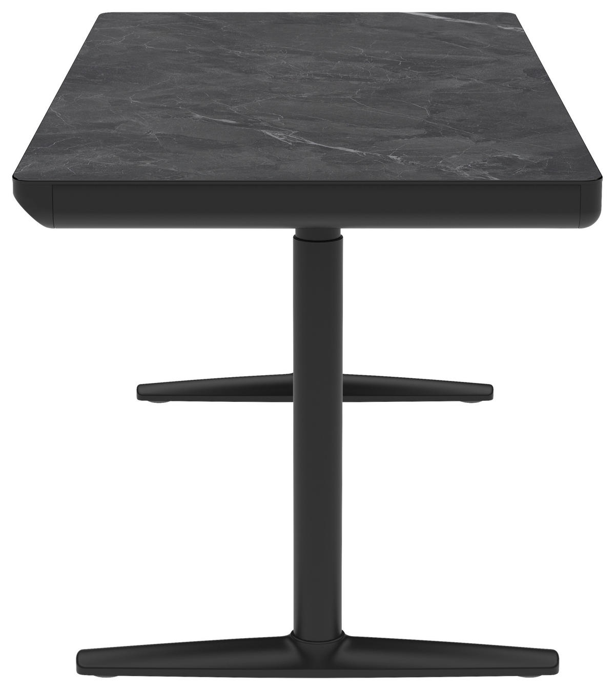 SCHREIBTISCH 160/80/73/118 cm  in Schwarz, Dunkelgrau  - Dunkelgrau/Schwarz, Design, Holzwerkstoff/Kunststoff (160/80/73/118cm) - Novel