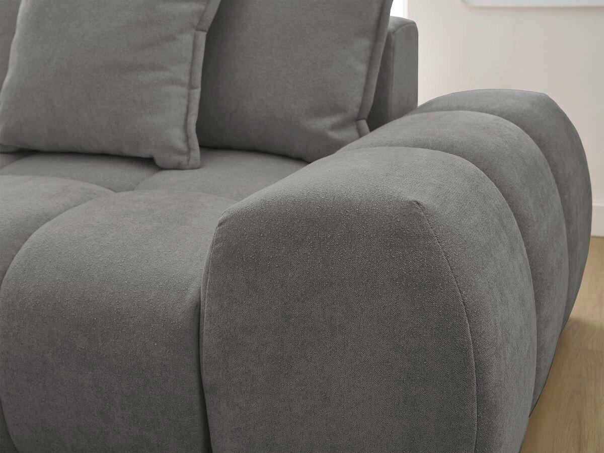 ECKSCHLAFSOFA EVEREST  mit Rücken echt, Armteil links, Armteil rechts Struktur Dunkelgrau  - Dunkelgrau/Schwarz, MODERN, Kunststoff/Textil (180/318cm) - Livetastic
