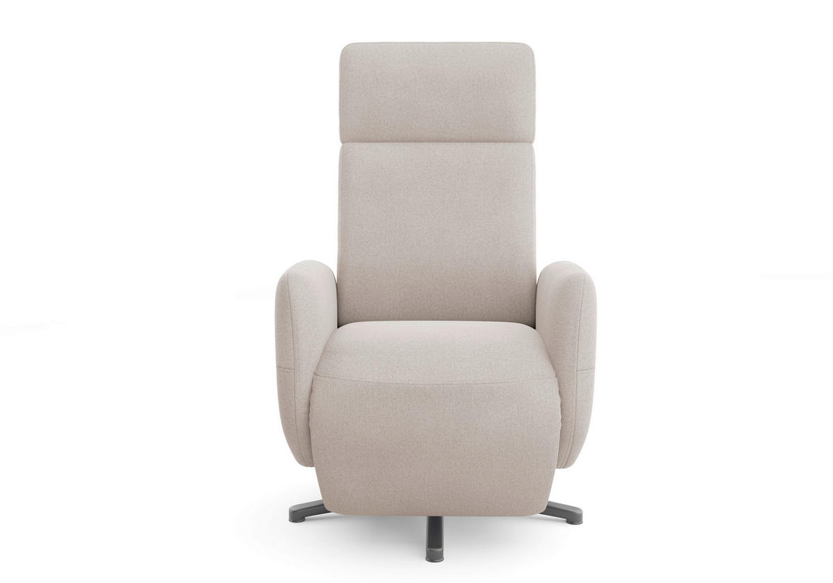 RELAXSESSEL Flachgewebe    - Greige/Schwarz, KONVENTIONELL, Textil/Metall (71/110/82cm) - Sit & More